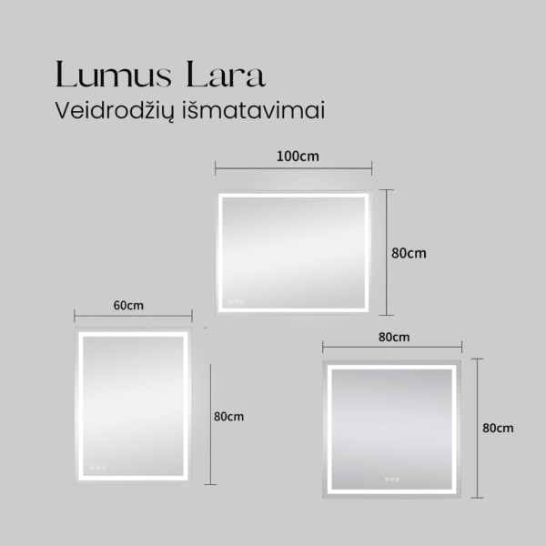 Išmanus veidrodis su LED apšvietimu LUMUS Lara - Image 15