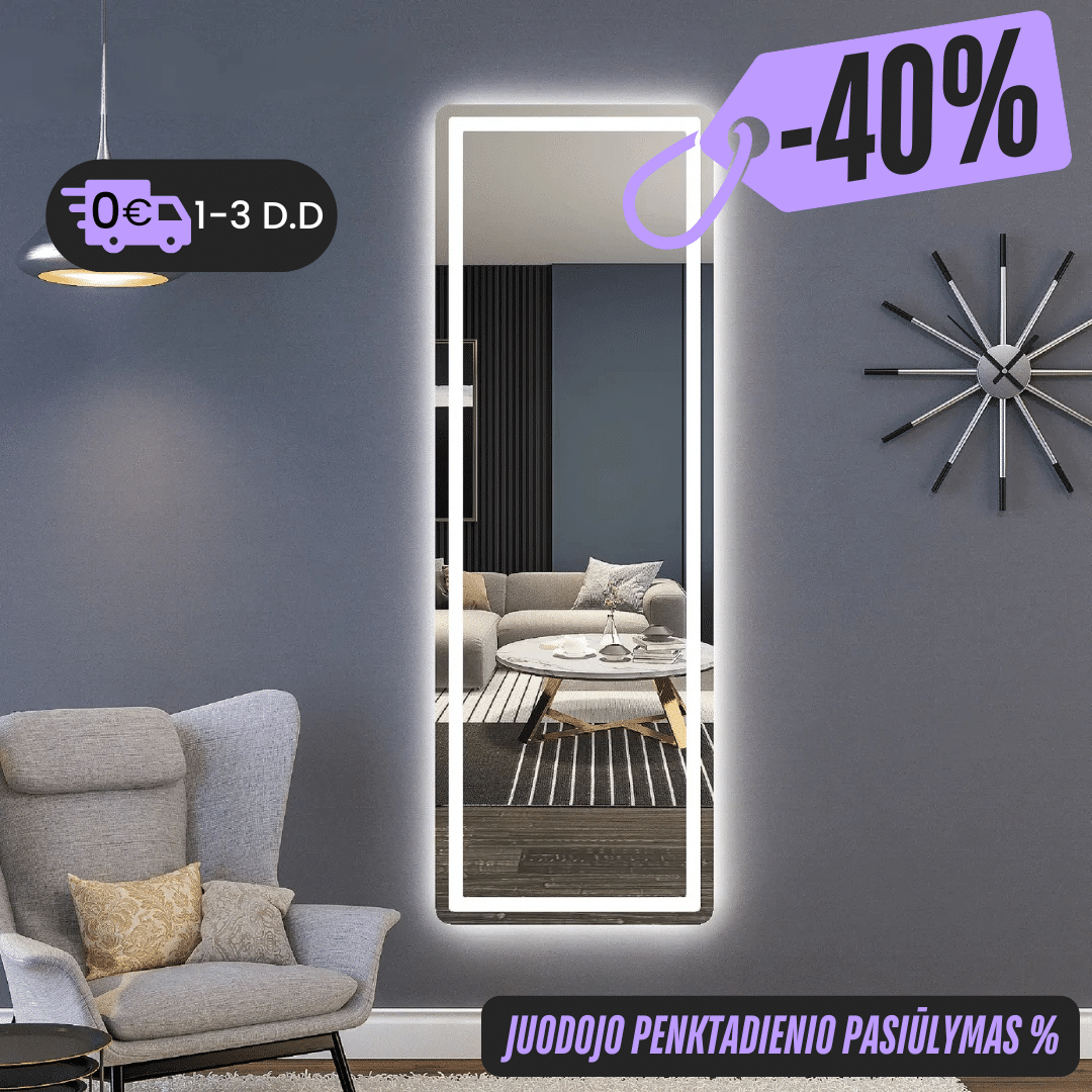 Išmanus veidrodis su LED apšvietimu LUMUS Alisa