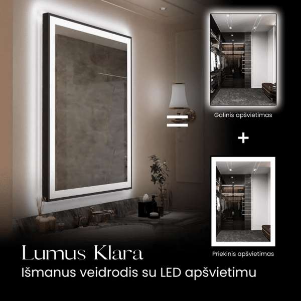 Išmanusis veidrodis su LED apšvietimu LUMUS Klara - Image 7