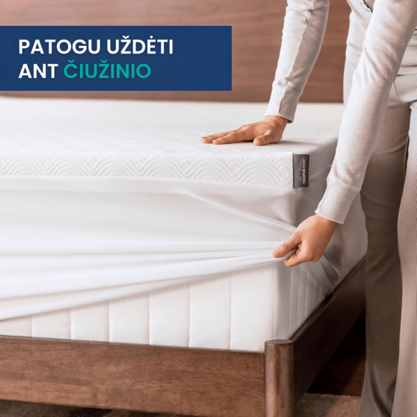 Antčiužiniai patogiai tvirtinasi ant čiužinio