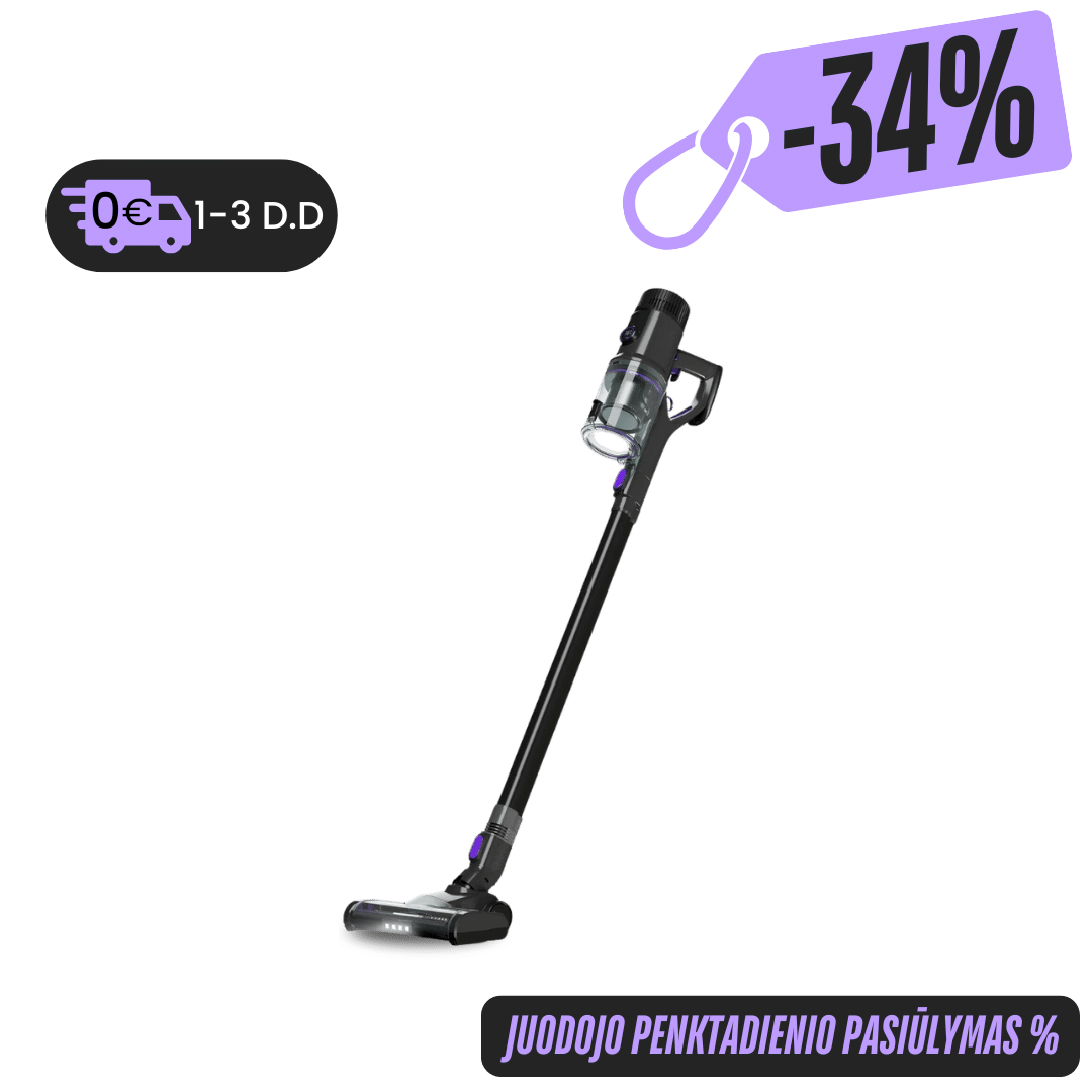 Belaidis dulkių siurblys-šluota OVOX Ultra su grindų plovimo antgaliu