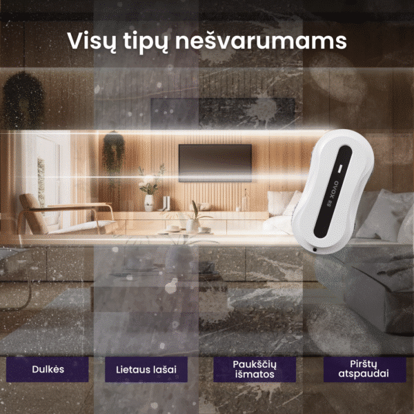 Langų valymo robotas su dvipuse purškimo sistema ,,OVOX R8" (2025 m. modelis) - Image 5