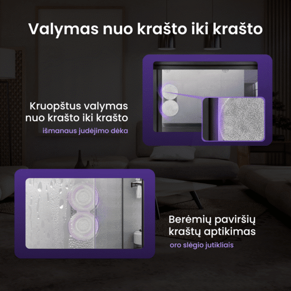 Langų valymo robotas su dvipuse purškimo sistema ,,OVOX R8" (2025 m. modelis) - Image 10