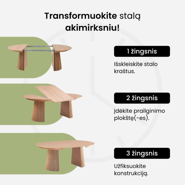 Išskleidžiamas valgomojo stalas MONO EasyExtend 3in1 - Image 15