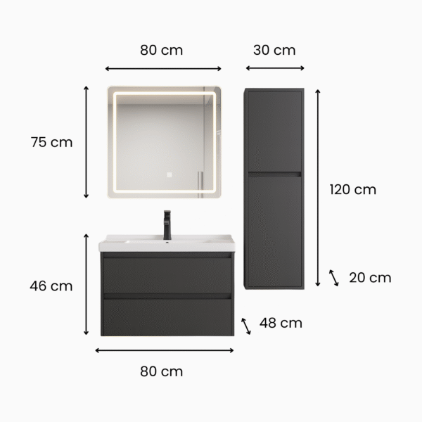 Vonios spintelės su praustuvu ir veidrodžiu ELVO CabinetSet-Max - Image 16