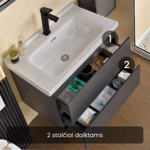 Vonios spintelės su praustuvu ir veidrodžiu ELVO CabinetSet-Max - Image 6