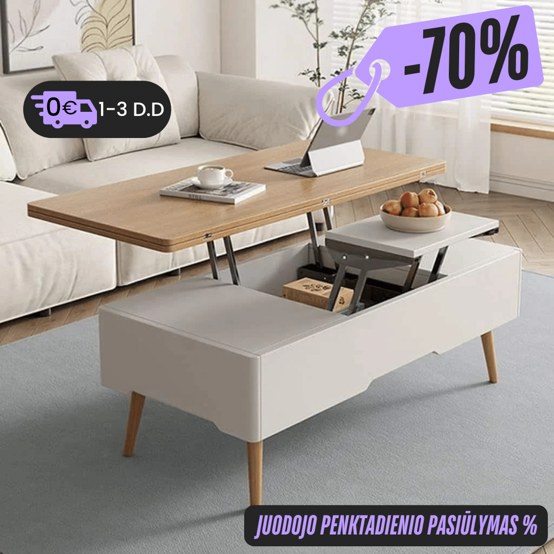 Kavos staliukas su pakeliamu stalviršiu MONO EasyLift-Double