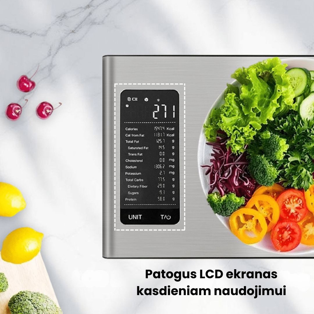 Išmanios kalorijas skaičiuojančios virtuvinės svarstyklės FRITO NutriScale - Image 12