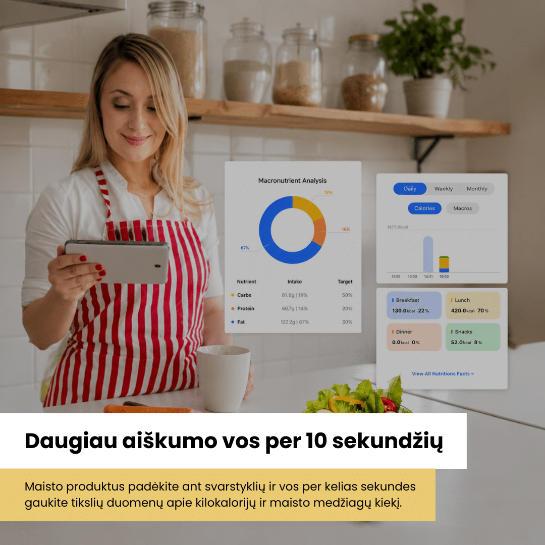 Išmanios kalorijas skaičiuojančios virtuvinės svarstyklės FRITO NutriScale - Image 3