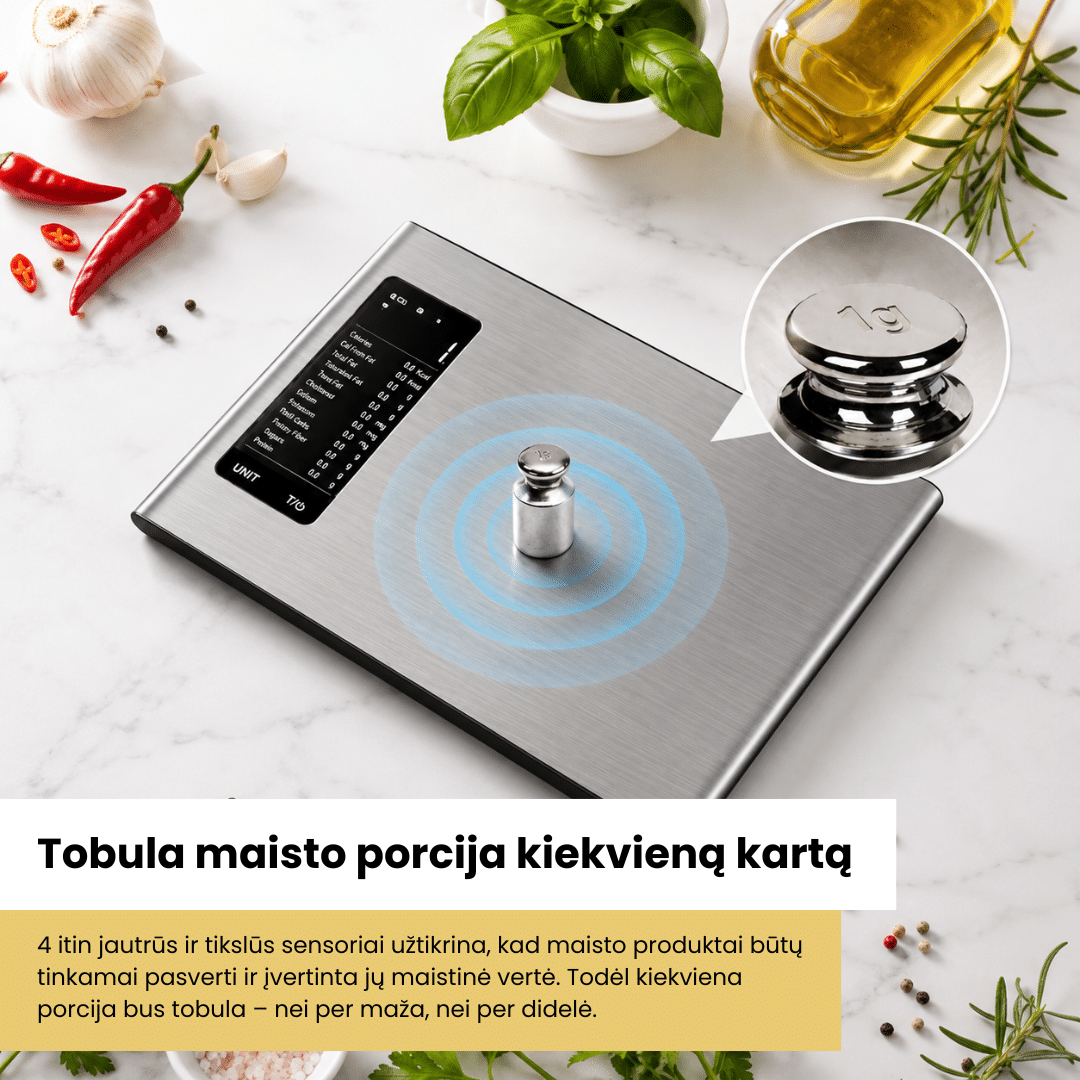 Išmanios kalorijas skaičiuojančios virtuvinės svarstyklės FRITO NutriScale - Image 4