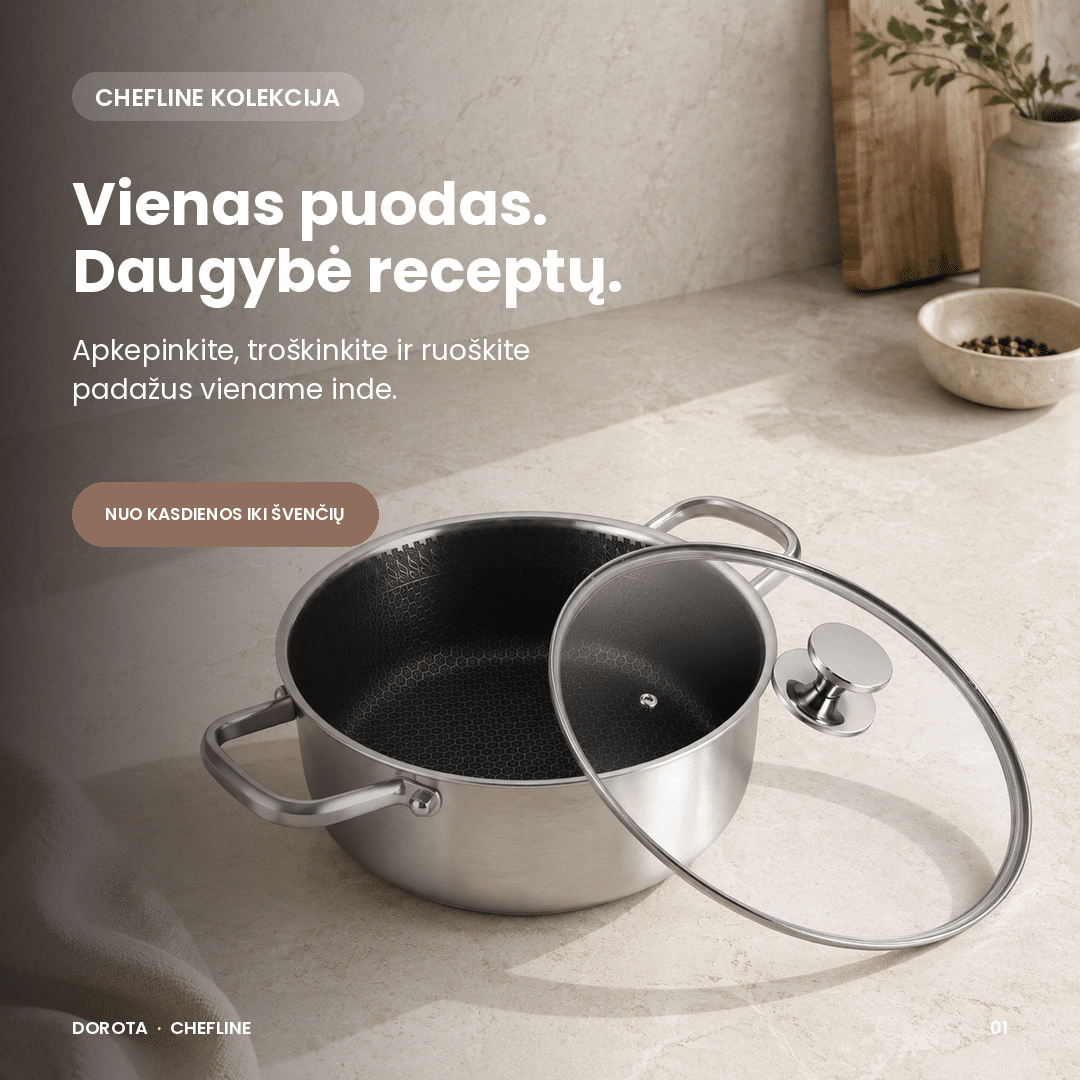 Nerūdijančio plieno puodas su dangčiu Dorota ChefLine - Image 2