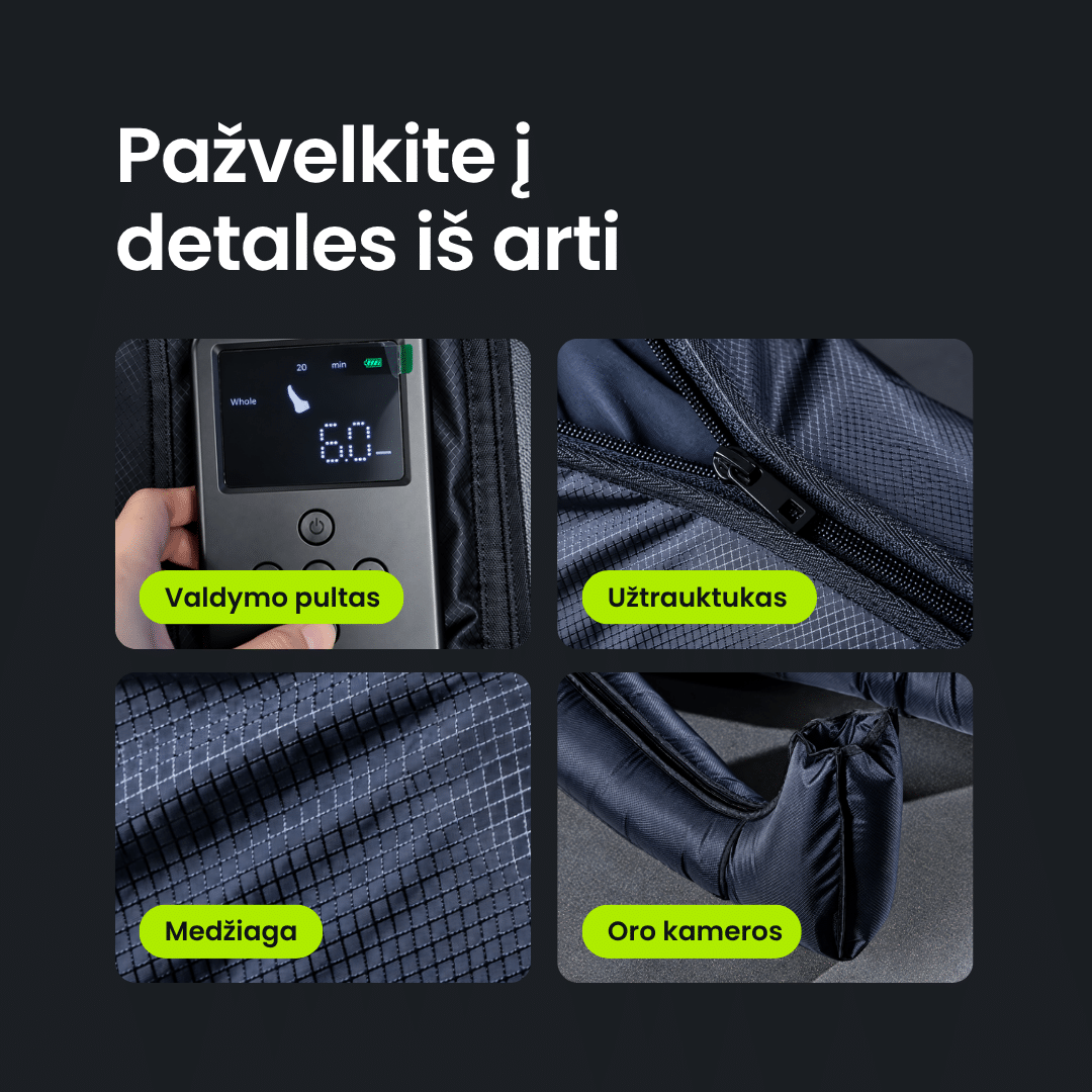 Kompresinis kojų masažuoklis COMPRO Leg - Image 10