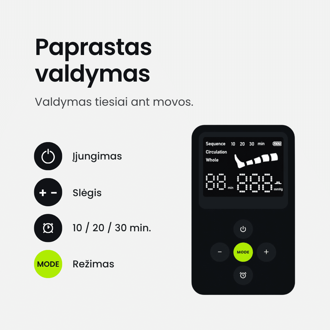Kompresinis kojų masažuoklis COMPRO Leg - Image 9