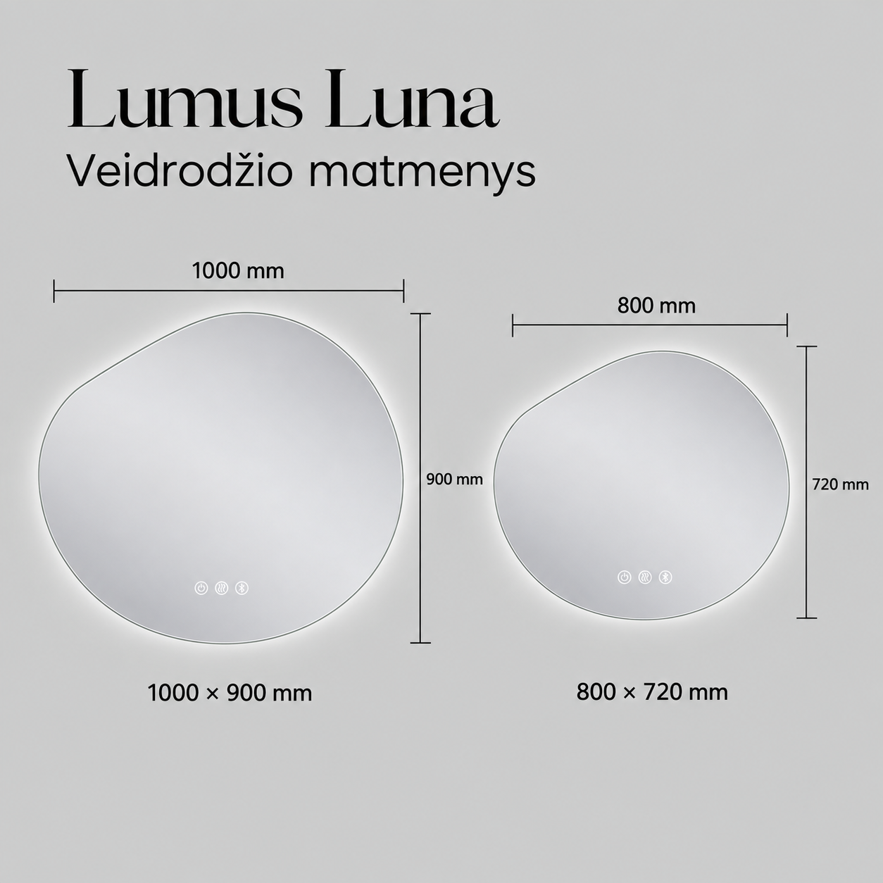 Išmanus veidrodis su LED apšvietimu Lumus Luna - Image 9