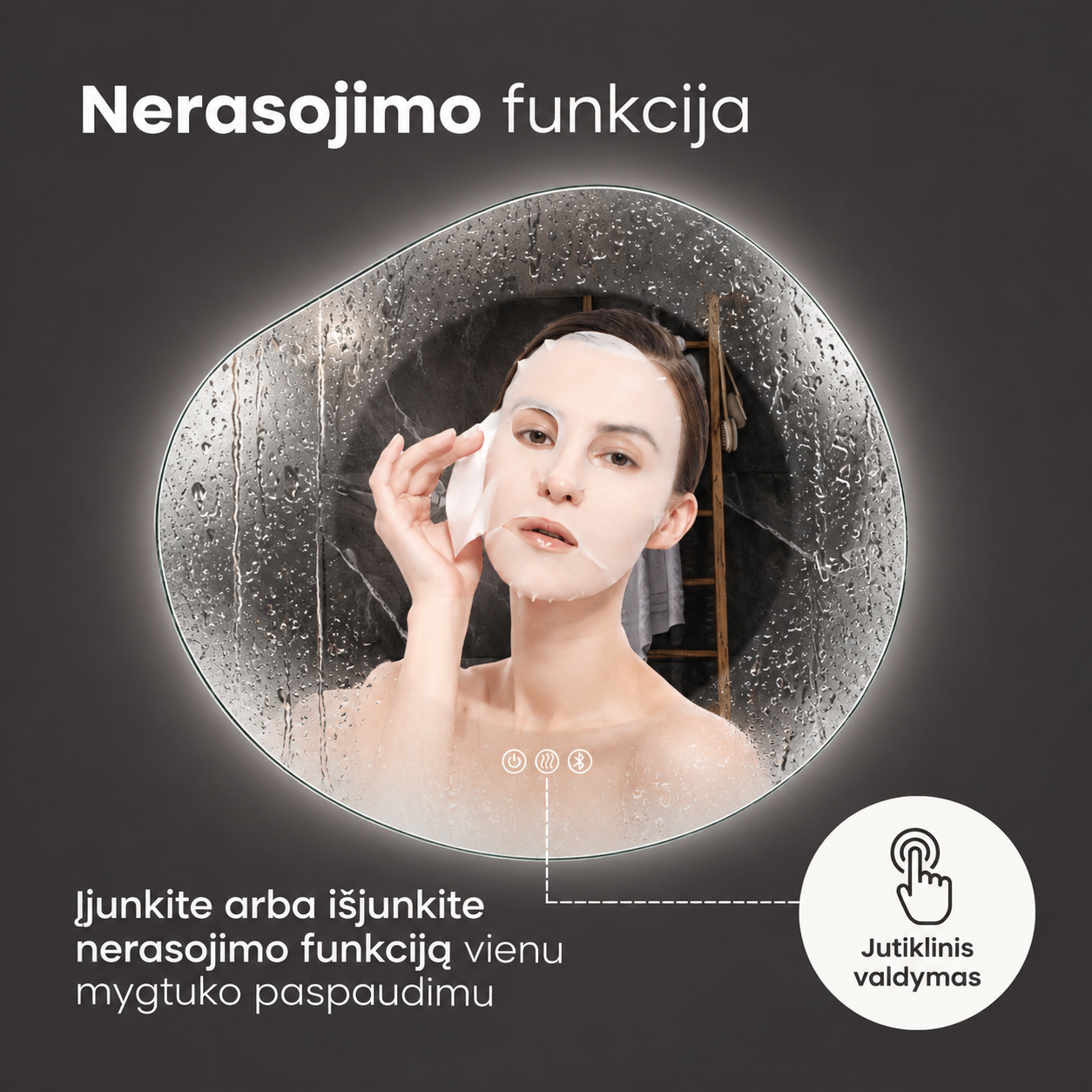 Išmanus veidrodis su LED apšvietimu Lumus Luna - Image 7