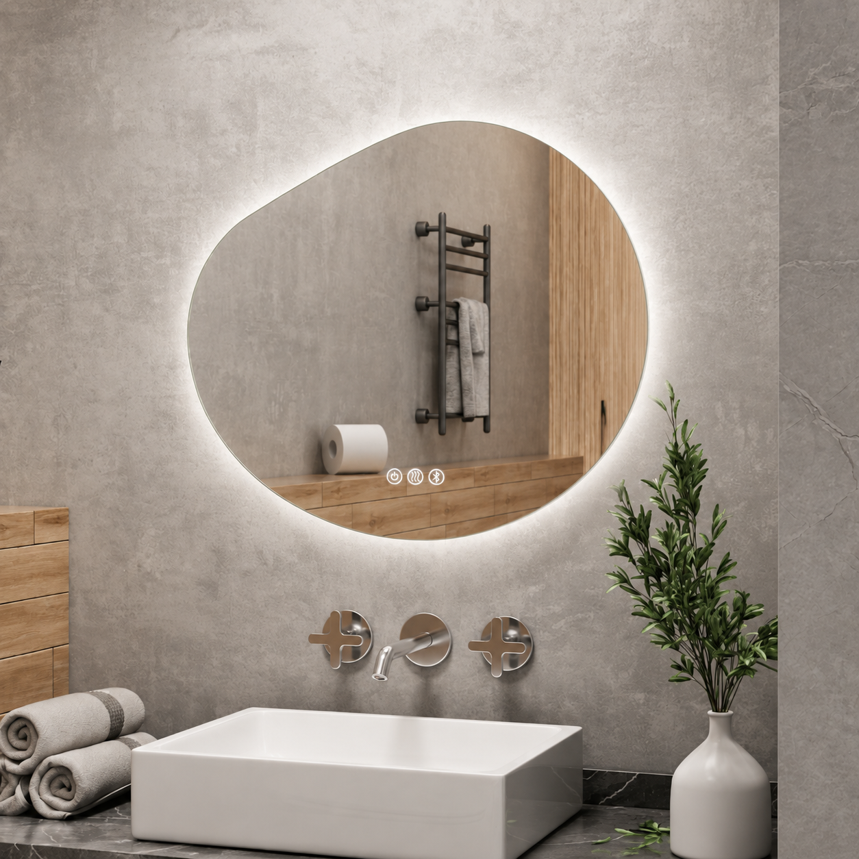 Išmanus veidrodis su LED apšvietimu Lumus Luna - Image 2
