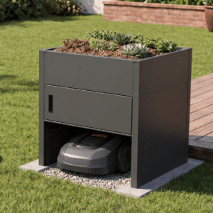 Roboto stoginė su daiktadėže ir augalų zona NORDIN RoboGarden