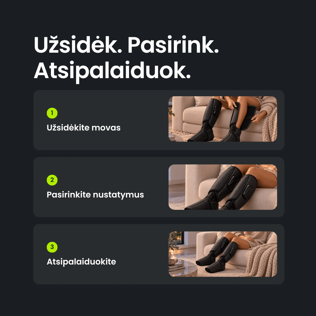 Kompresinis pėdų ir blauzdų masažuoklis COMPRO Duo - Image 5