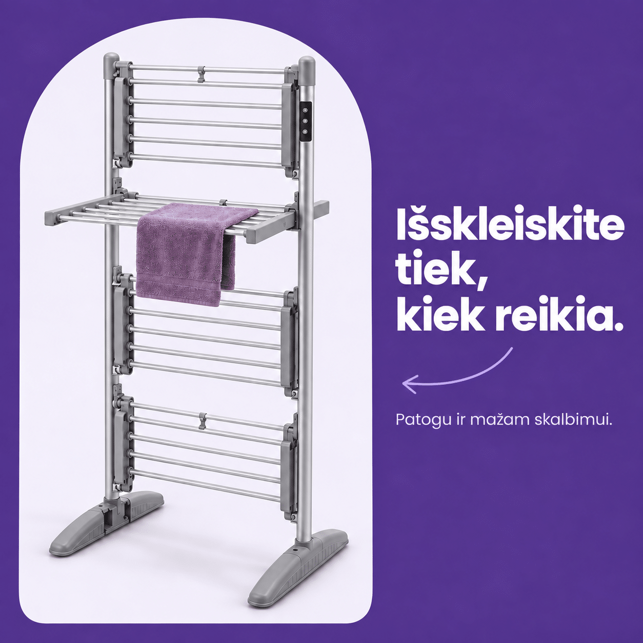 Elektrinė drabužių džiovykla OVOX DryTower - Image 4