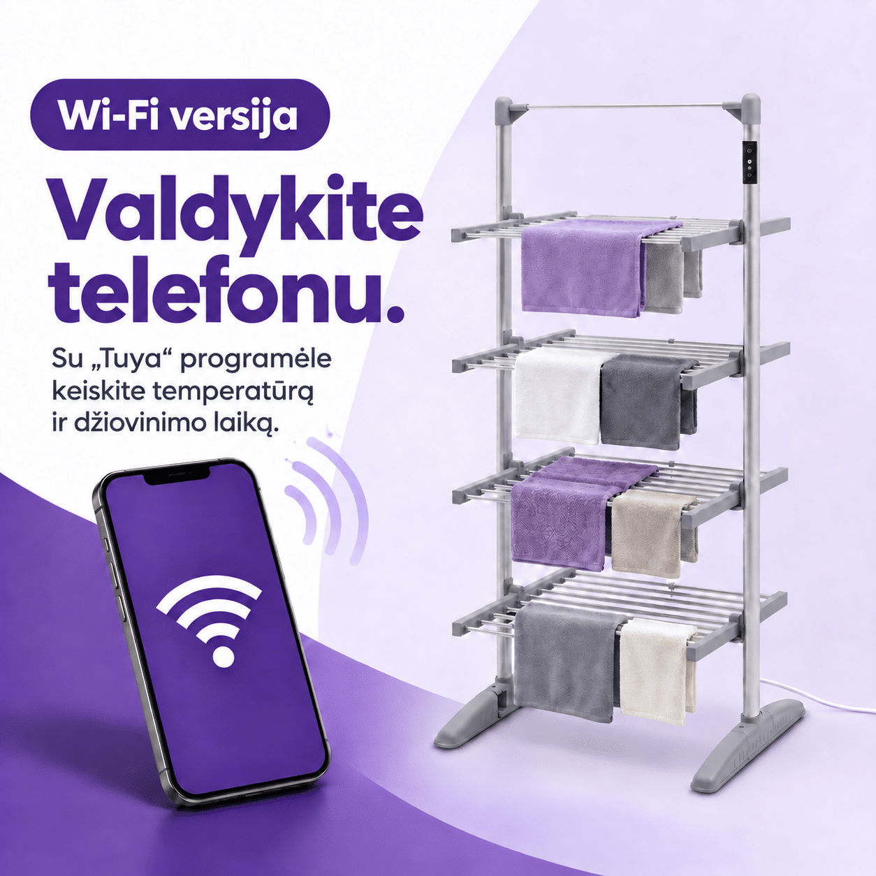 Elektrinė drabužių džiovykla OVOX DryTower - Image 5