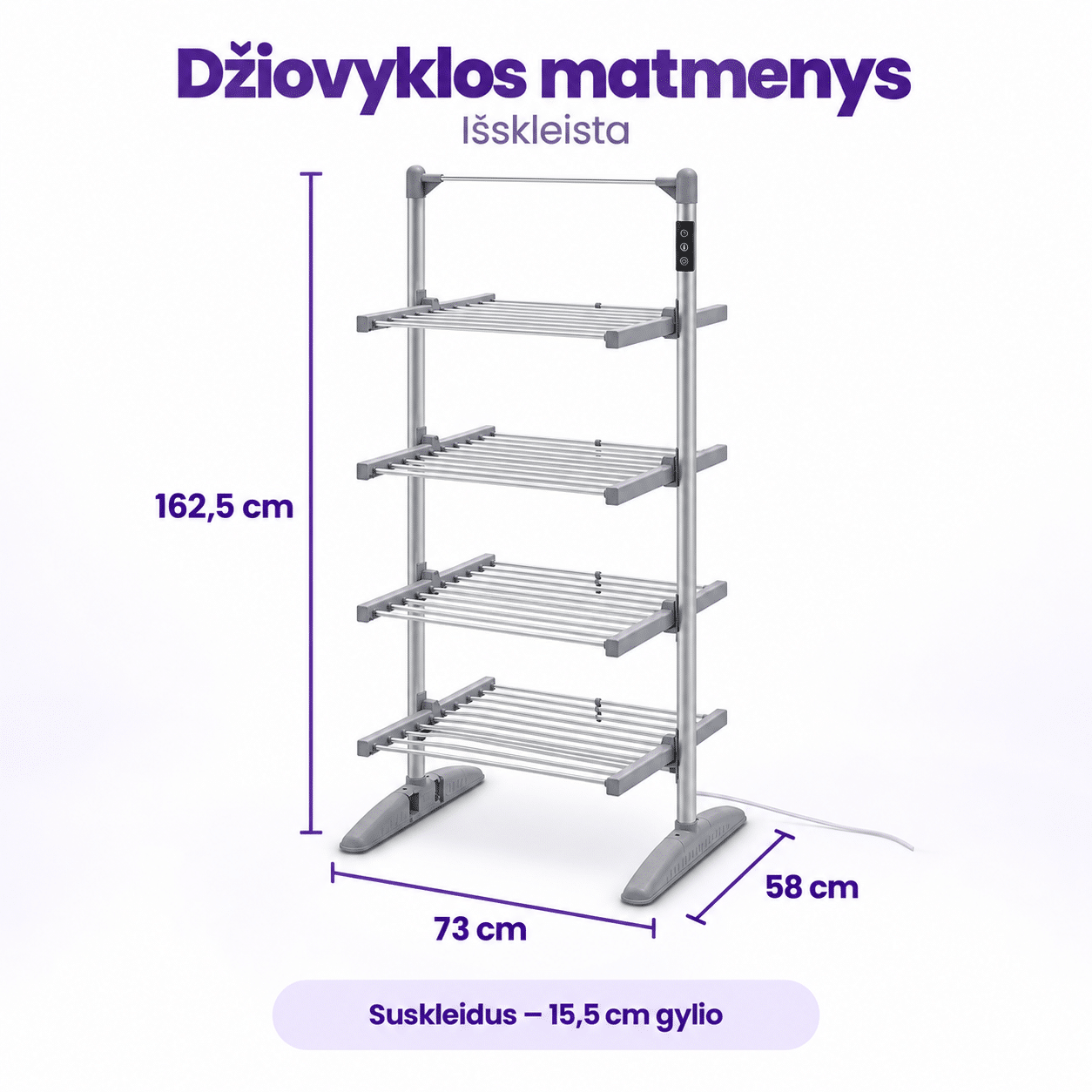 Elektrinė drabužių džiovykla OVOX DryTower - Image 10